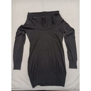 KERISMA‎ Women Charcoal Gray Cowl Neck Long Sleeve Sweater Dress Size L